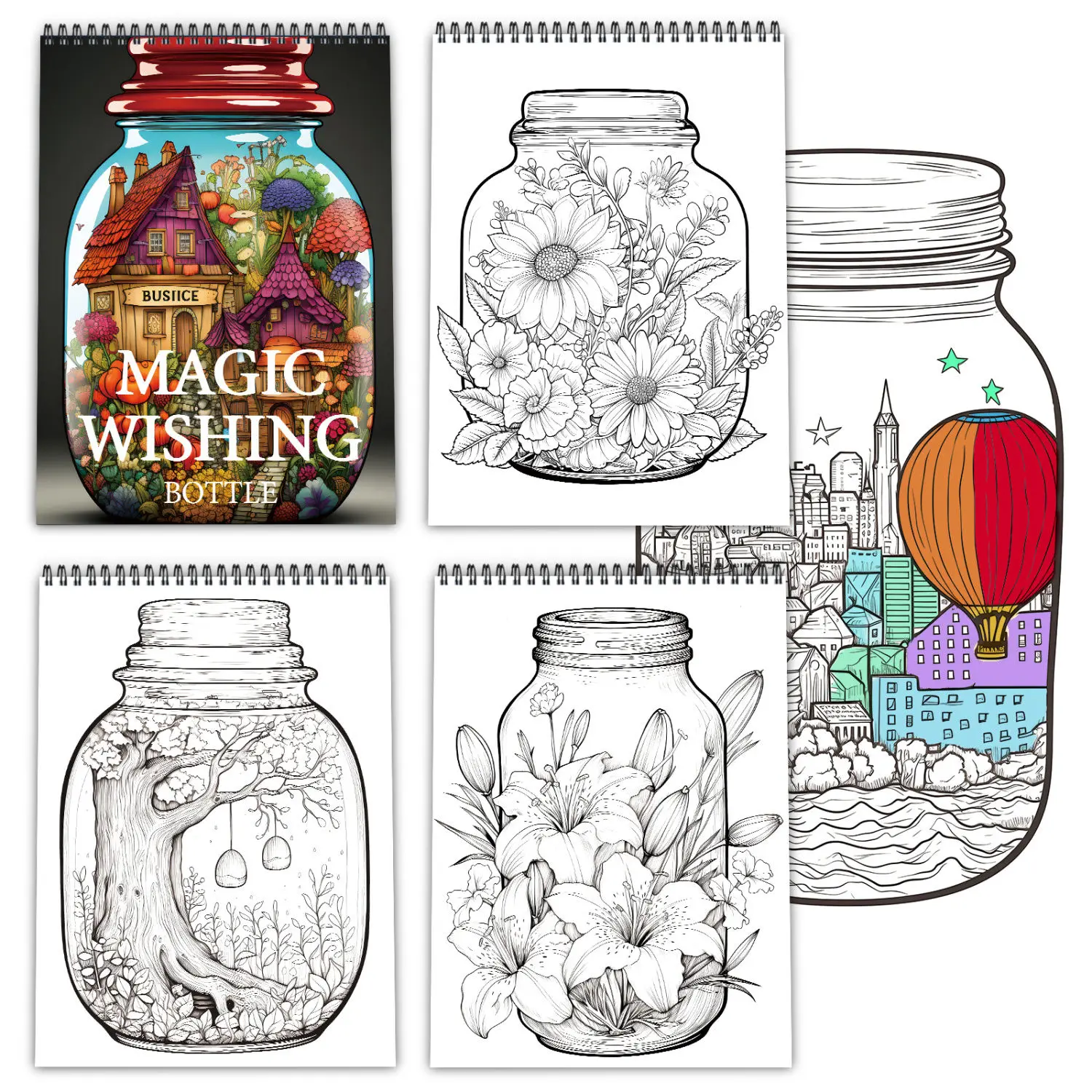 Coloring Book DIY Graffiti Painting Decompression Coloring Book Magic Jar Creative Color Decompression Drawing Book