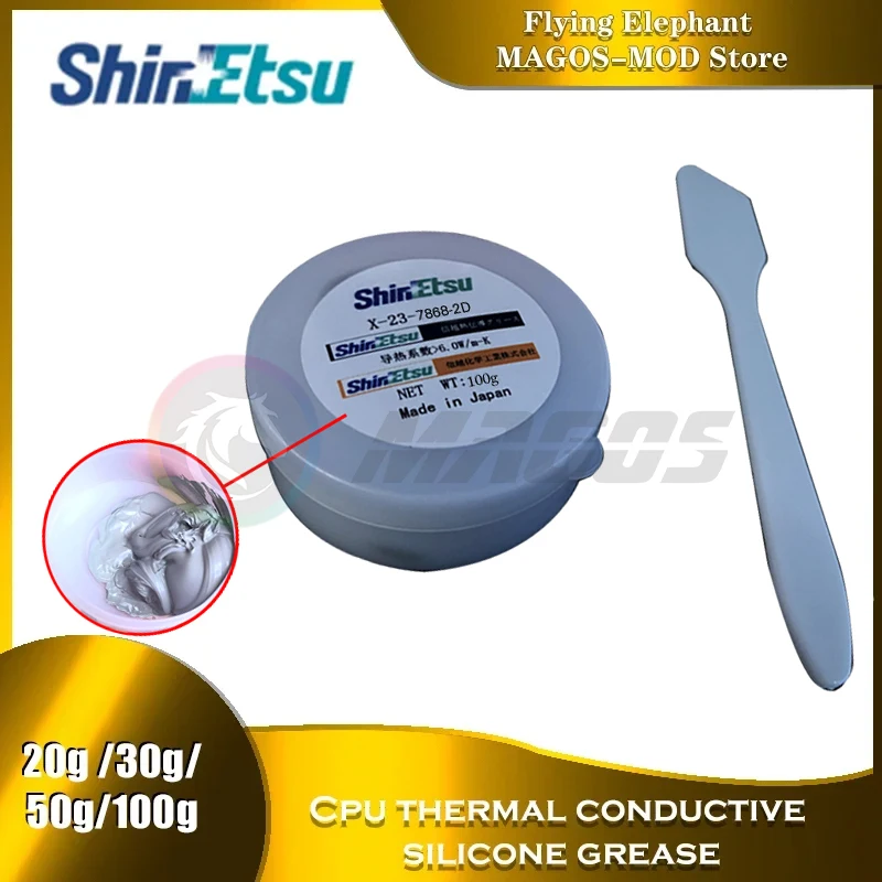 Shin-Etsu 7921 7868 Thermal Conductive Silicone Grease Desktop Notebook CPU Cooling High Thermal Conductivity 20g/50g Pack