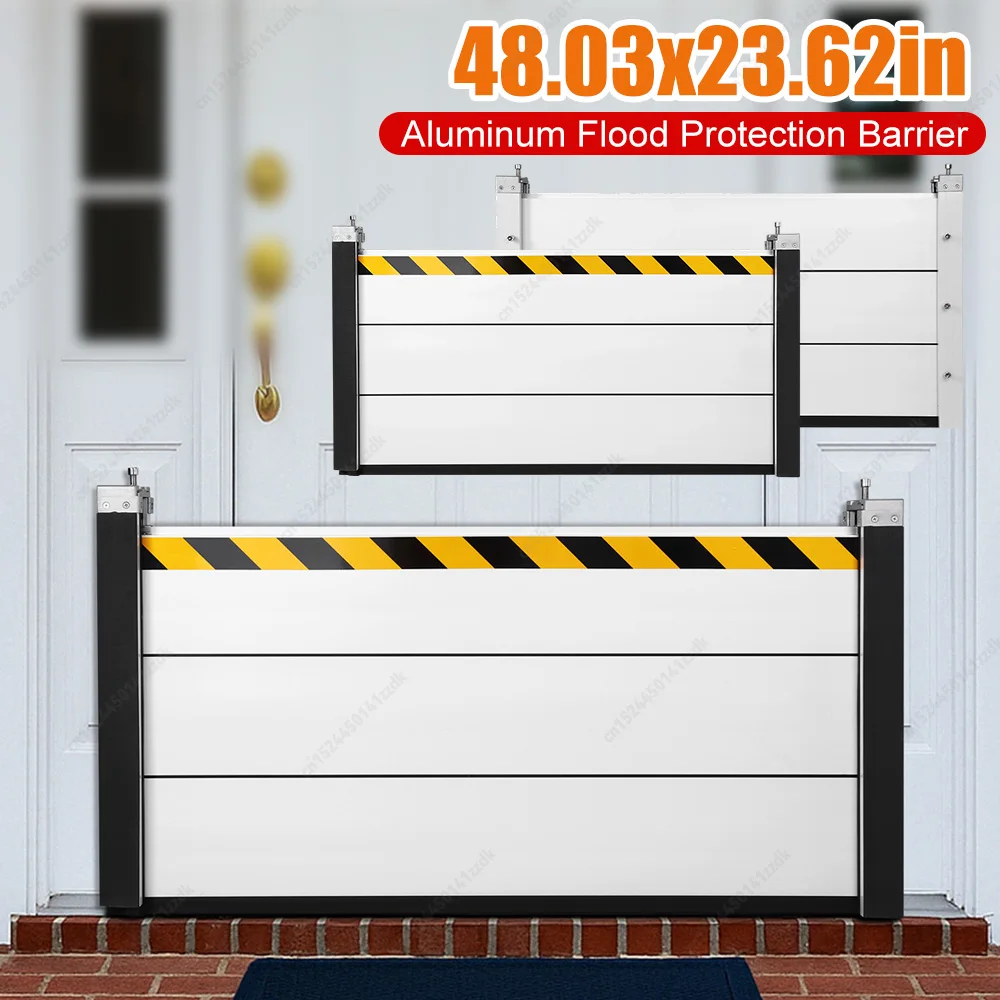 Пластина для борьбы с наводнением из алюминиевого сплава с уплотнением для ворот из нержавеющей стали и перегородкой для мыши для подземного гаража, 8,03x23,62 дюйма, Pro