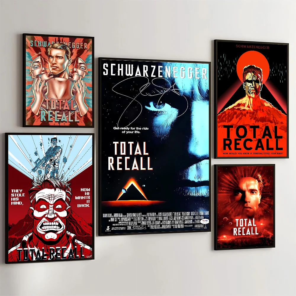 1PC Total Recall Movie Poster Movie Sticky Posters Retro Kraft Paper Sticker DIY Room Bar Cafe Aesthetic Art Wall Painting