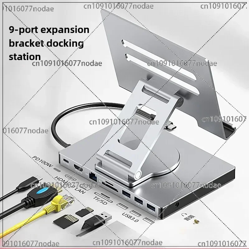 Used for Huawei Tablets, Portable Screens, Apple Phones, Foldable 360 ° Rotating HDMI Multifunctional USB Dock Splitter