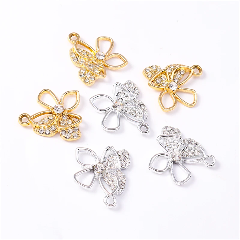10 Stück 17x20mm Niedliche Kristall-Metall-Tier-Schmetterlings-Anhänger für Schmuckherstellung, Halsketten, Ohrringe, Armbänder, DIY-Bastelarbeiten, Geschenk – Detail 5