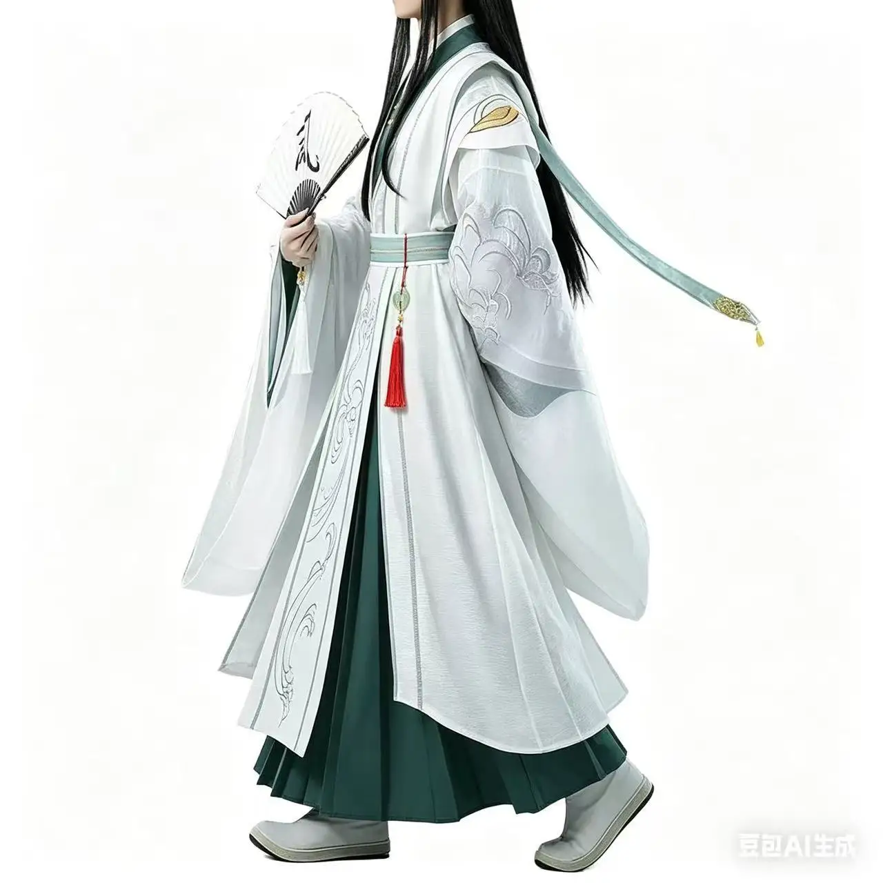 TGCF Shi QingXuan Cosplay Costume Wind Master Ancient Chinese Hanfu Outfit Comic Halloween Party Cos Suit Full Set For Men - view 5