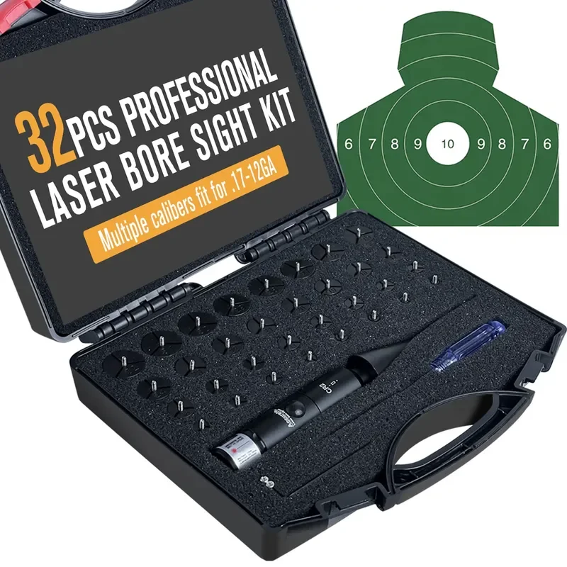 for Full-caliber Suitcase Red Laser Sight Calibrator with 32 Adapters No-adjustment Return to Zero Range Sight Centroid