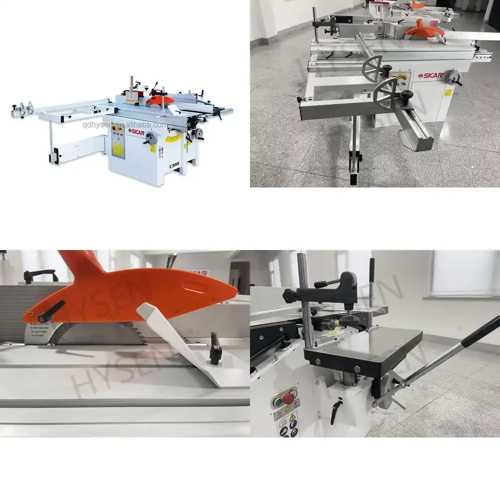 Multifunctional 5 in 1 Woodworking Combined Machine for Sawing Planing Drilling Mortising Sanding in Furniture Factory