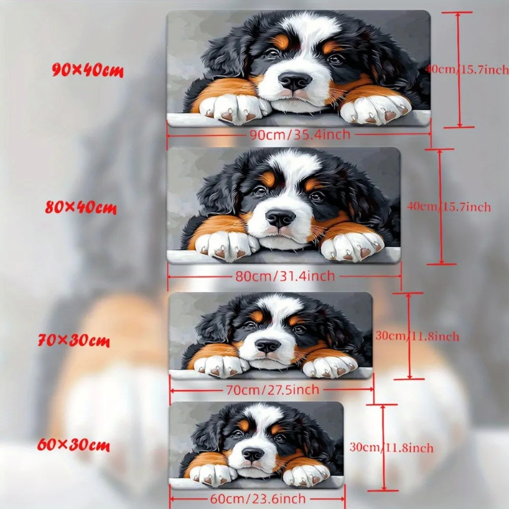 

Большой коврик для мыши с изображением милого бернских швейцарских овчарок, коврик для стола XXL с изображением домашних животных, нескользящий коврик для клавиатуры для любителей собак