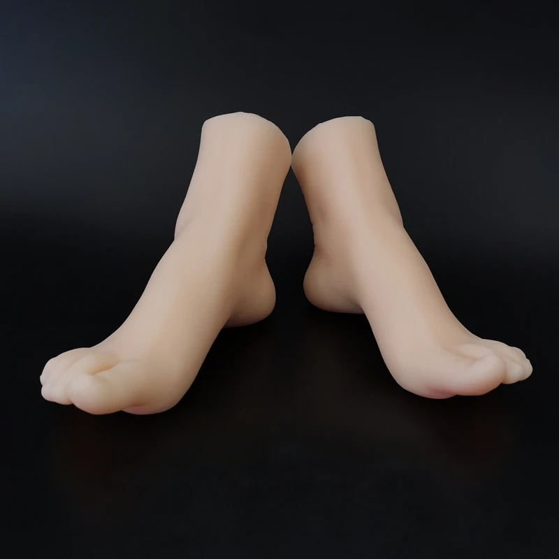 Simulated Mannequin Women's Foot Model TPE Fake Foot Nail Enhancement Practice Art Foot Shoes Socks Display Props About 38 Foot