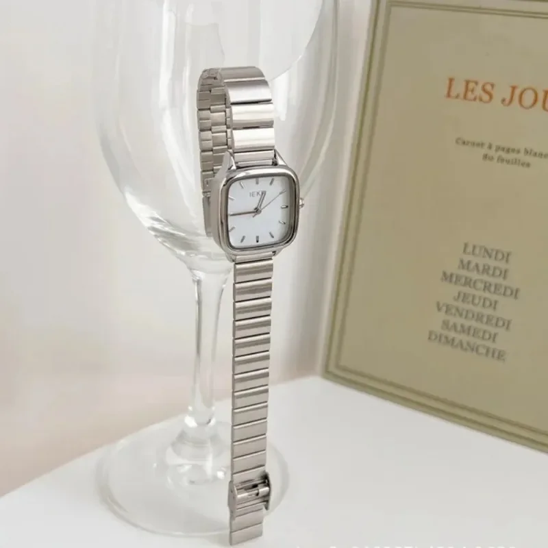 Women Quartz Wristwatches Minimalist Square Steel Strip Fashion Watch Women Daily Business Senior Elegant Clock Reloj Para Mujer