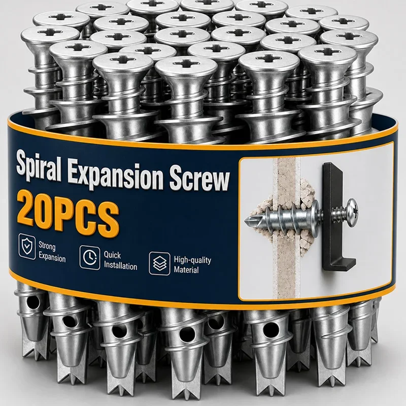 20/5PCS Zinc Alloy Plasterboard Drywall Anchor Heavy Duty Hollow Wall Self Drilling Plug Tapping Screw Drywall Bolt Fastener Set