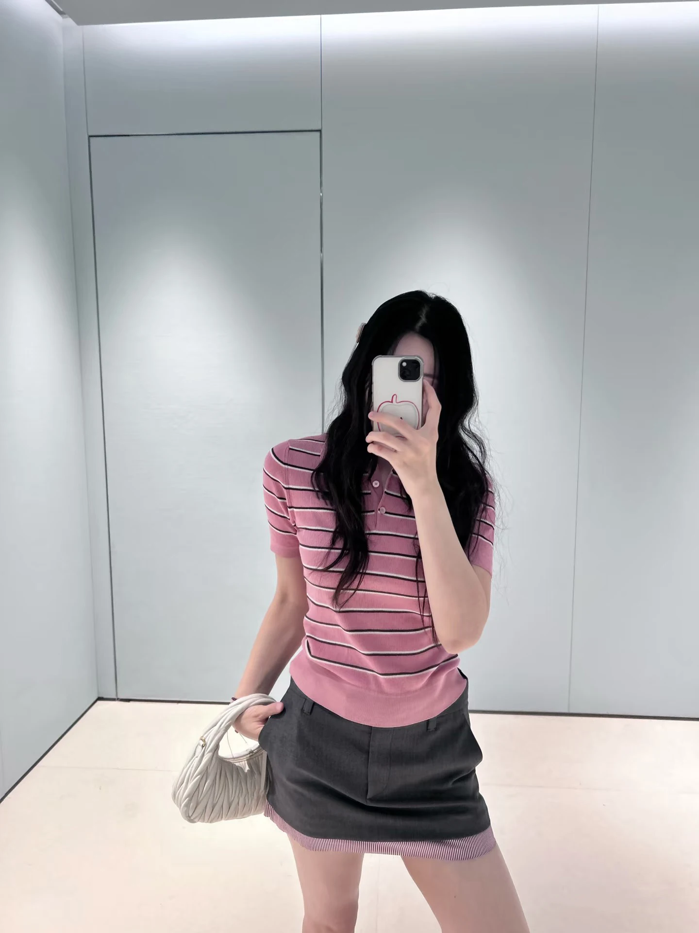 

Spring 2026 Slim Fit Ne Knitwear Women's ort Sve Striped Colion Color College Sle Versatile Top