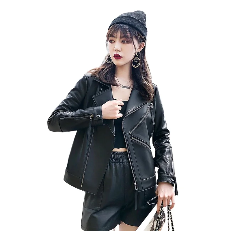 Tajiyane veste en cuir véritable femmes mince manteau en peau de mouton véritable vestes en cuir courtes pour femmes 2023 femmes manteau en cuir chaqueta