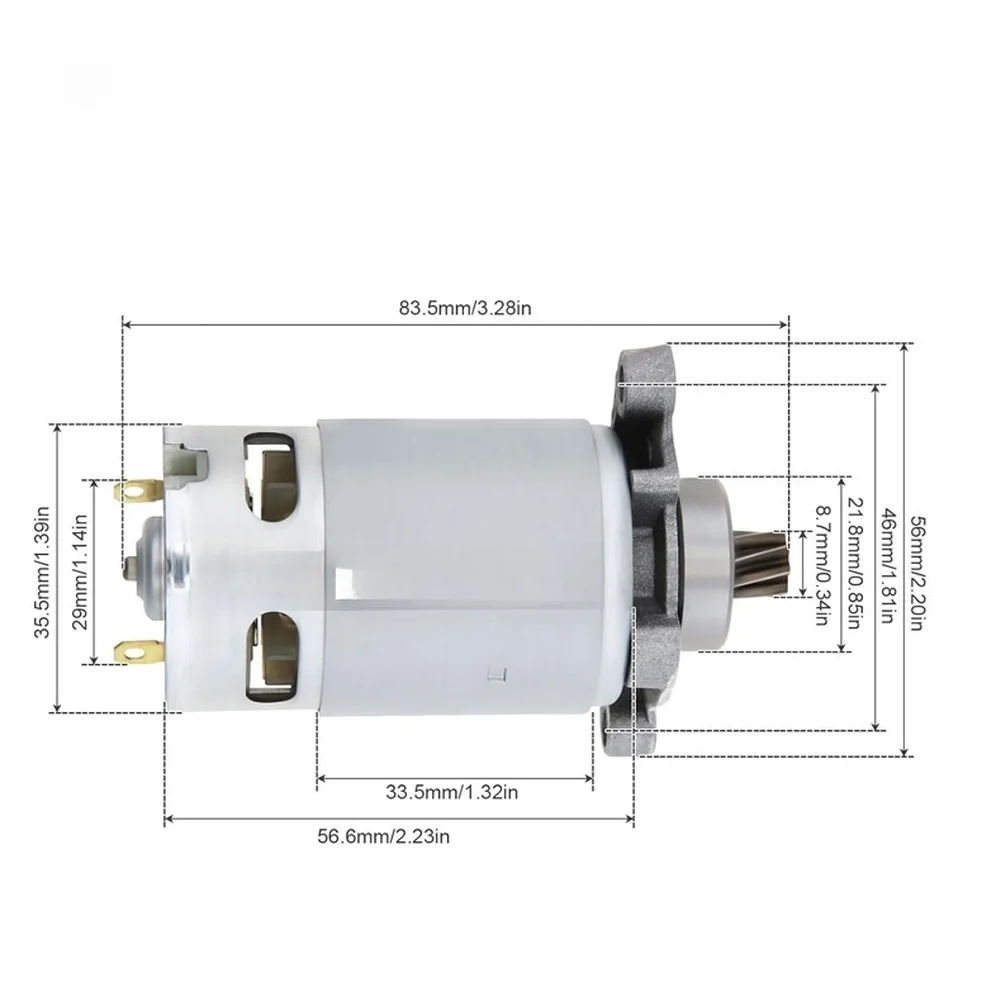 Type B 21V RS550 Slanted 8 Tooth Motor For Reciprocating Saw Electric Cutter Power Tool Spare Part Silver Color High Efficiency