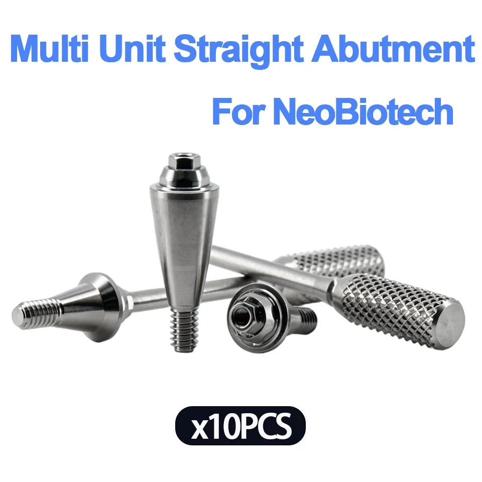 10Pcs Dental Implant Multi Unit Straight Abutment Compatible NeoBiotech CMI System Titanium Screw Retained Full Arch Restores