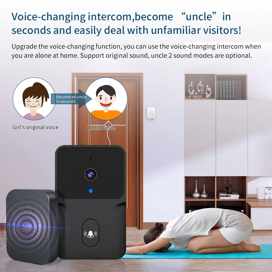 Tuya WiFi Wireless Doorbell Home Monitor HD Camera Security Door Bell DC AC Battery Powered Camera Bell Alexa Google Doorbell