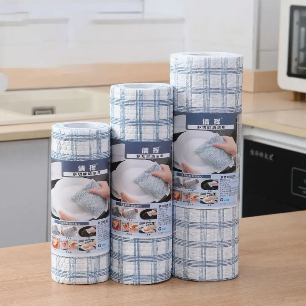 

40PCS/Roll Reusable Cleaning Cloths Thicken Napkins Tableware Non-woven Towel Strong Absorbent Lazy Dishcloth Rag Cleaning Wipe