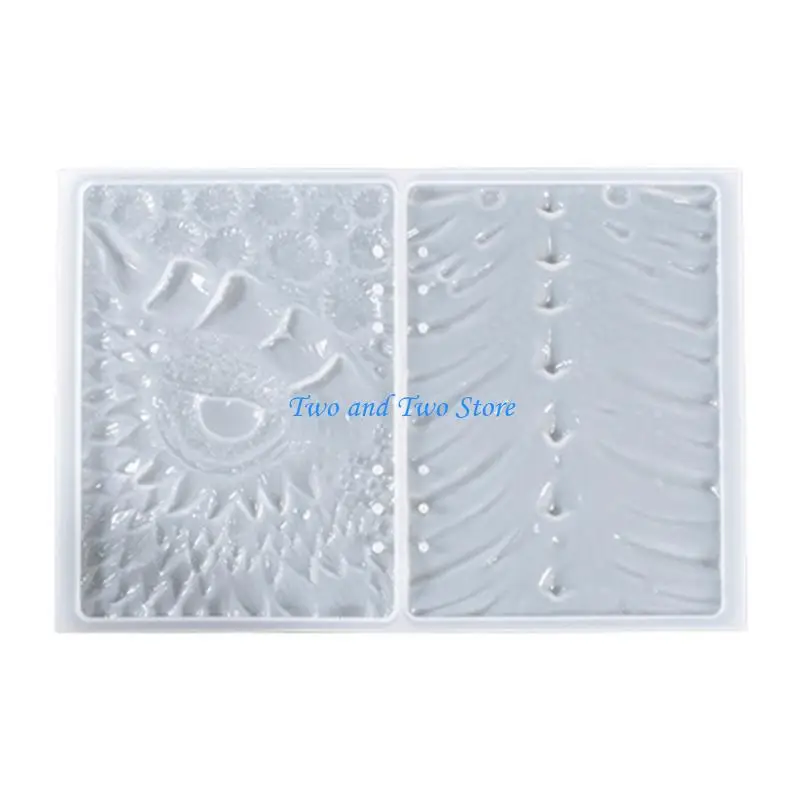 HX6F Note Book Cover Resin Molds Unique Dragon Eye Silicone Molds Notebook Front Back Cover Molds 33.9x22.8cm/13.34x8.97inch