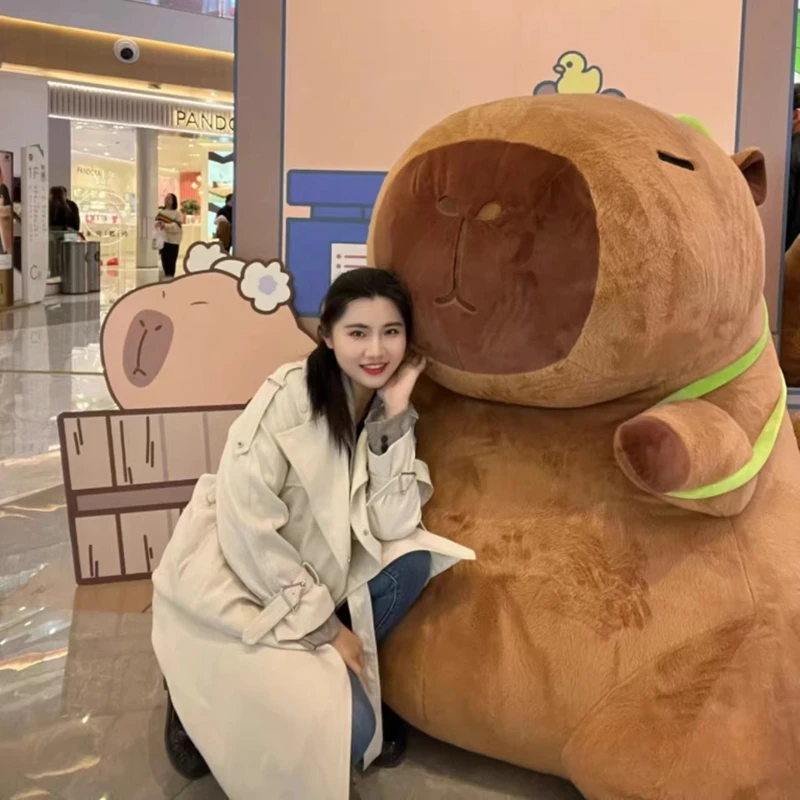 Giant Pop Cartoon Capybara Skin Plush Doll Big Plush Toy Ugly Cute Guinea Pig Cover Gift for Kids 39inch 59inch