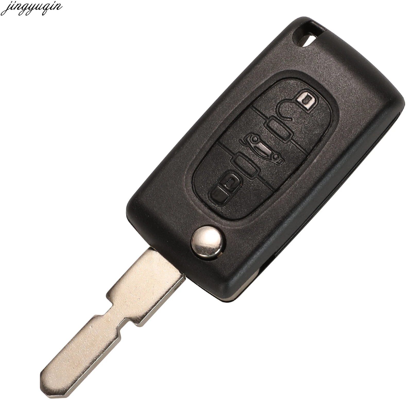 Jingyuqin Remote Car Flip Key Case Shell For Peugeot 406 607 2004-2010 CE0523 CE0536 NE78 NE72 Blade 2/3 Button Fob Replacement