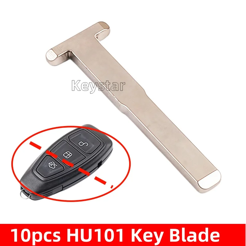 Keystar 10 Uds HU101 llave inteligente de coche hoja de llave de emergencia en blanco llave de puerta sin llave para Ford Focus c-max Kuga Ecosport Escape s-max