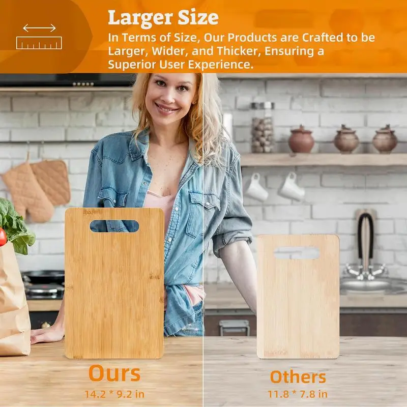 Schneidebretter für die Küche, doppelseitiges natürliches Schneidebrett in Lebensmittelqualität, Küchenschneidebrett, Schneidplatte für Fleisch