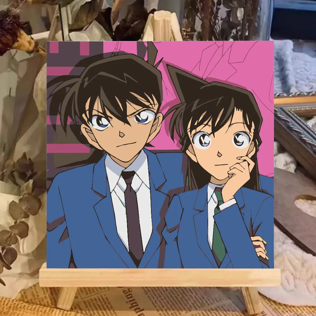 

MINISO&Detective Conan Cartoon Decoration Oil Painting Handmade DIY with Frame Coloring Set Children's Creative Birthday Gift