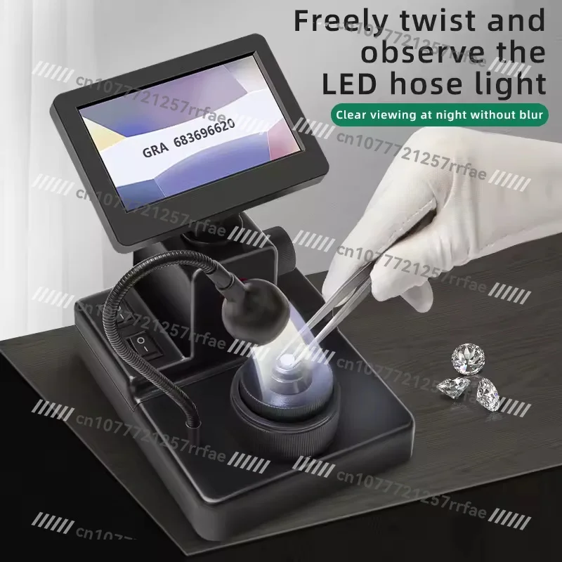 1000X Digital Diamond Engraving Observer with 4.3-inch LCD Screen, Waist Engraving Microscope for Jewelry Observation,