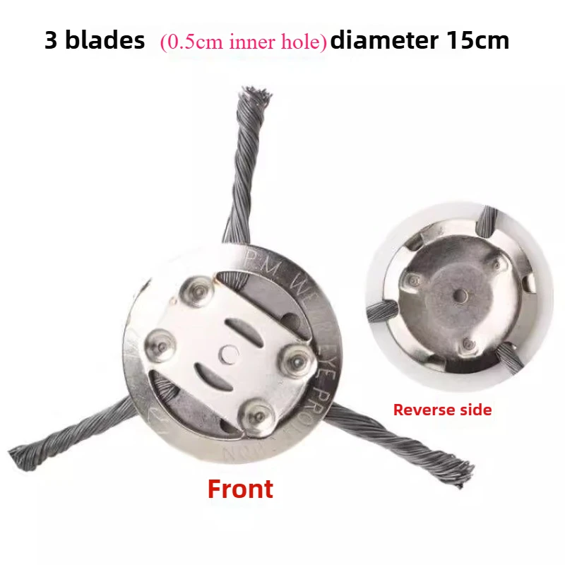 Robustes Unkrauttablett aus Stahldraht, 15,2 cm, 3 Köpfe, 6 Köpfe, Rasenkopf, Rostentfernung, Rasenmähermesser-Zubehör