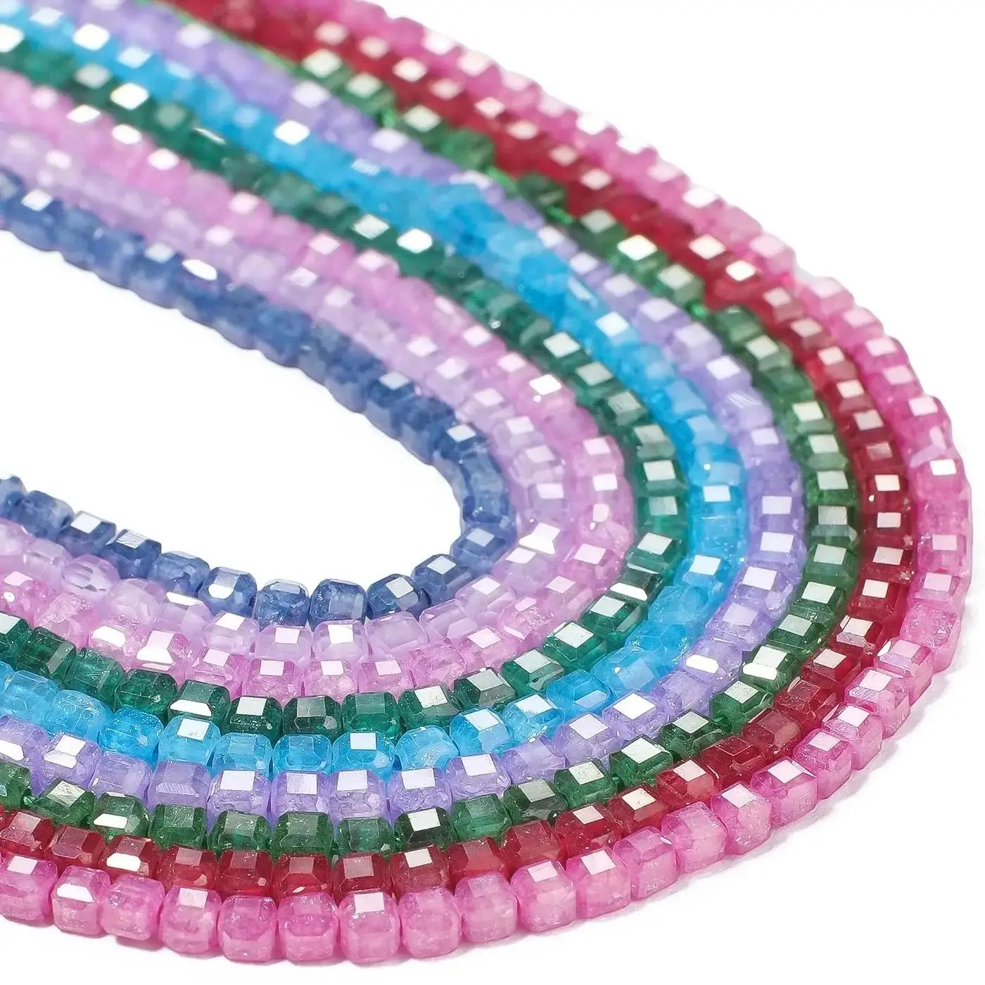2 مللي متر الأوجه الزركون الزجاج الخرز مربع صغير فاصل فضفاض حبة Diy بها بنفسك أنيقة سوار قلادة صنع المجوهرات اكسسوارات
