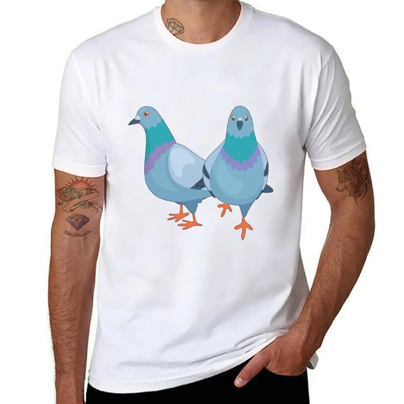 

Watercolor Pigeon Lovers T-Shirt t shirts cotton 100% funny t shirts man T-Shirt