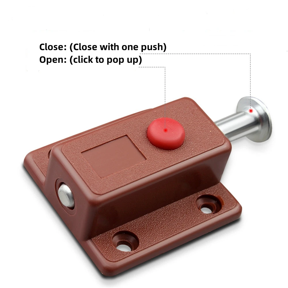 Plastic covered latch cabinet door and window open mounted automatic spring latch furniture hardware uncovered latch