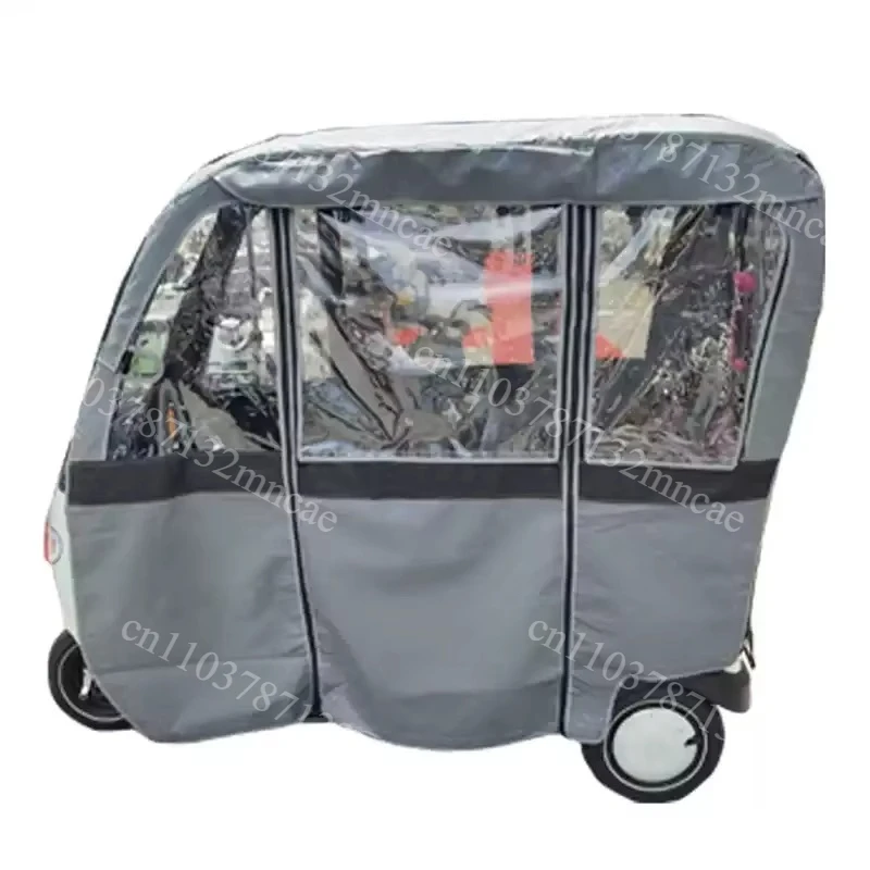 Three wheeled rain curtain integrated sunshade, suitable for all seasons, dustproof, sun protection, and cold resistance