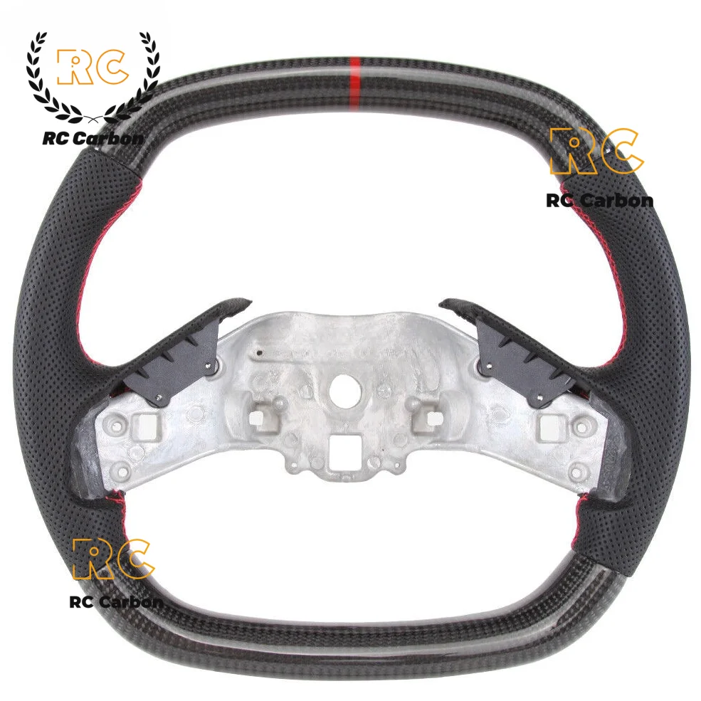 

Real Carbon Fiber Perforated Leather Steering Wheel Fit For 2019+ Chevrolet C8 Corvette Z51 Sport Racing Steering Wheel