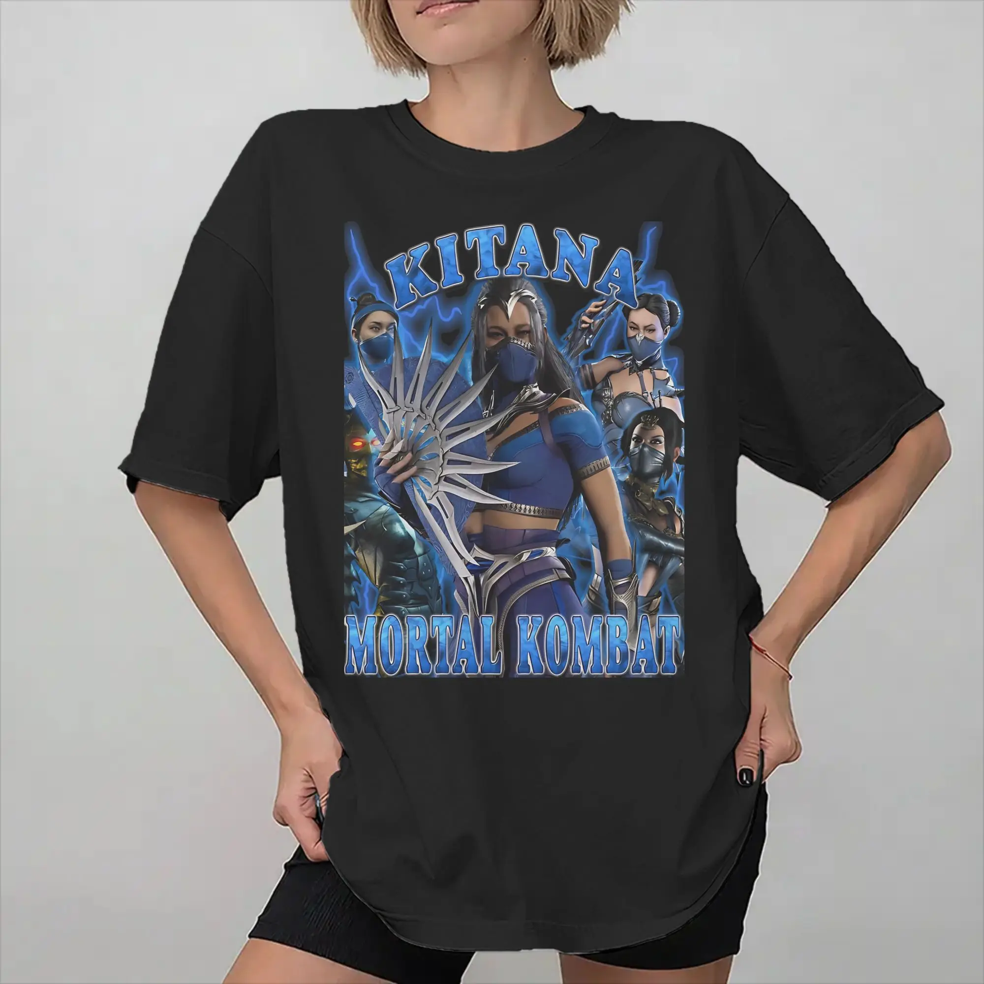 Printed Kitana You Will Learn Respect Mortals Kombats T Shirt For Unisex  Pure Cotton Tee Shirt Short Sleeve Clothes