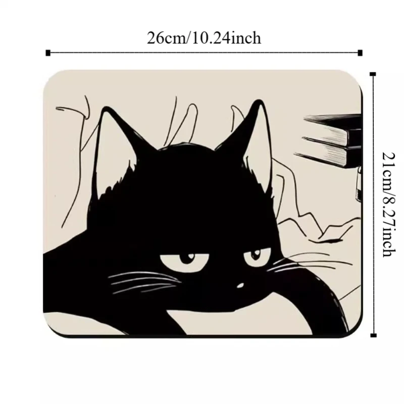 الكرتون حصيرة مكتبية القط مسند الماوس مقاوم للماء سميكة القط ماوس حصيرة المضادة للانزلاق الأدبية الأسود القط ماوس الوسادة ديكور المنزل