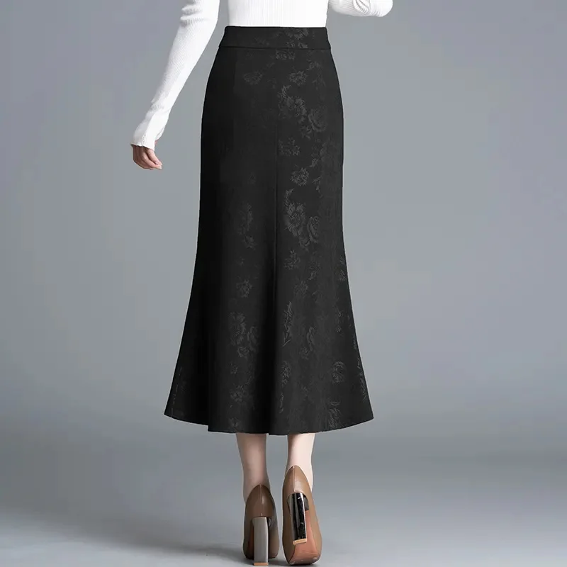 

Темпераментная юбка-рыбий хвост на талии на молнии, женские полуюбки 2026, весенняя новая сумка с принтом, модная юбка средней длины, одношаговая женская юбка