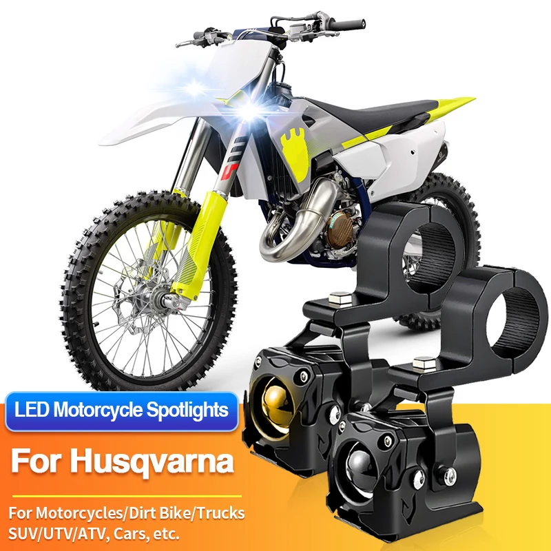 

1/2PCS Universal Motorcycles Headlight LED Fog Light Dual Color Spotlights for Husqvarna FE450/FE501/FE501S/FS450/FX350/FX450