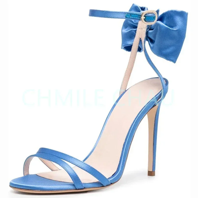 【Measure Your Feet Length Before Order】Bowtie Luxury Designer Women Sandal High Heel Strappy Sexy Prom Shoe Talon Femme 4-CHC-31