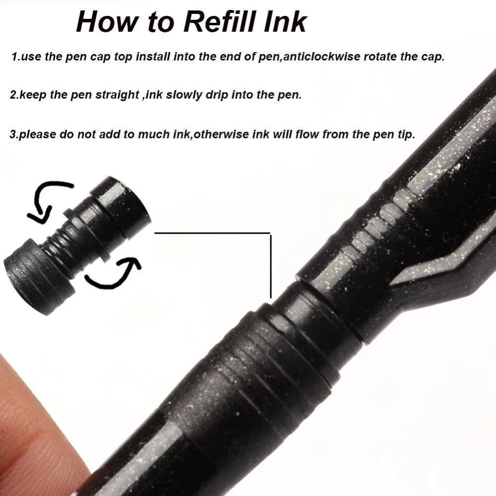 Calligraphy Pen Fine Liner Tip Medium Brush Black Water Pens for Signature Drawing Hand Lettering School Album Art Supplies view 4