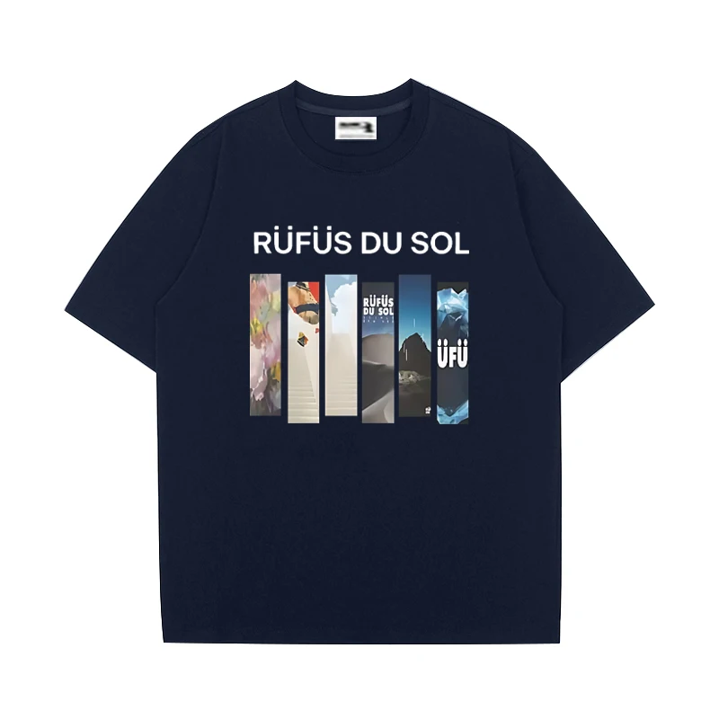 Rufus du Sol Merch Tour 2025 الرسومات قصيرة الأكمام تي شيرت الرجال امرأة خمر الشارع الشهير تي شيرت القطن عادية بلوزات مستديرة العنق للجنسين #3