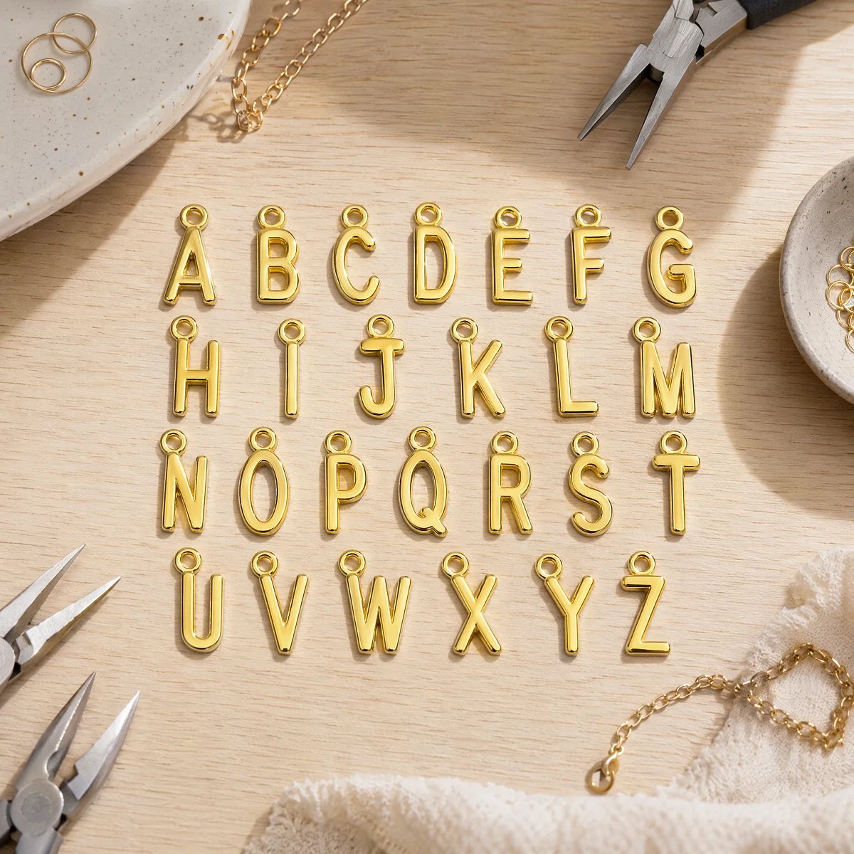 

26pcs/set A-Z letters Metal Jewelry Ornaments Golden Creative DIY Handicrafts Festive Party Gifts Handmade Jewelry Decorations