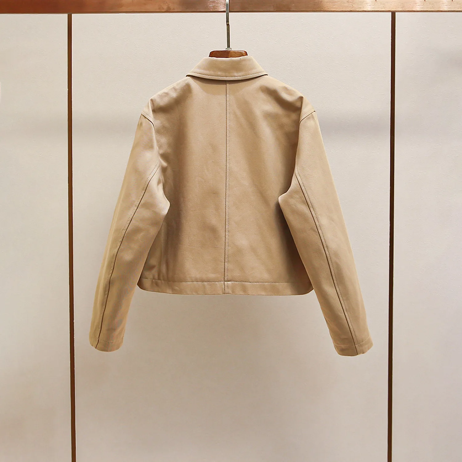 Women's vintage two-piece suit, long-sleeved lapel zipper cardigan or slim-fit fashion shorts