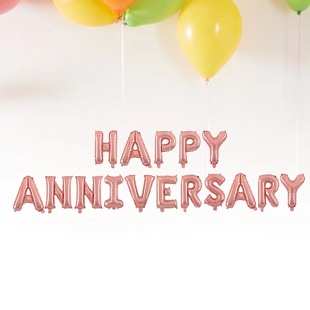 

Anniversary Balloon Set Happy Wedding Party Aluminum Film Letter Balloons Decorative For Ceremonies Birthdays Holidays