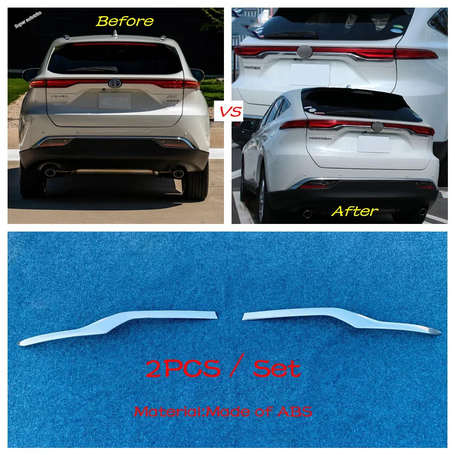 Car Rear Trunk Tail Gate Door Strip Decoration Cover Trim For Toyota Venza / Harrier 2021 - 2024 ABS Chrome Accessories Exterior