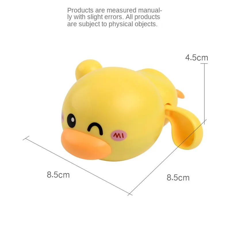 Sale Cute Cartoon Animal Little Yellow DuckClassic Baby Water Toy Infant Swim Frogs Wound-up Chain Clockwork Kids Beach Bath Toy