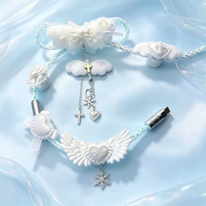 Pure White Bow Theme Original Custom Aviation Plug White Light Emission Single Crystal Copper Desk Decoration Accessories Gift