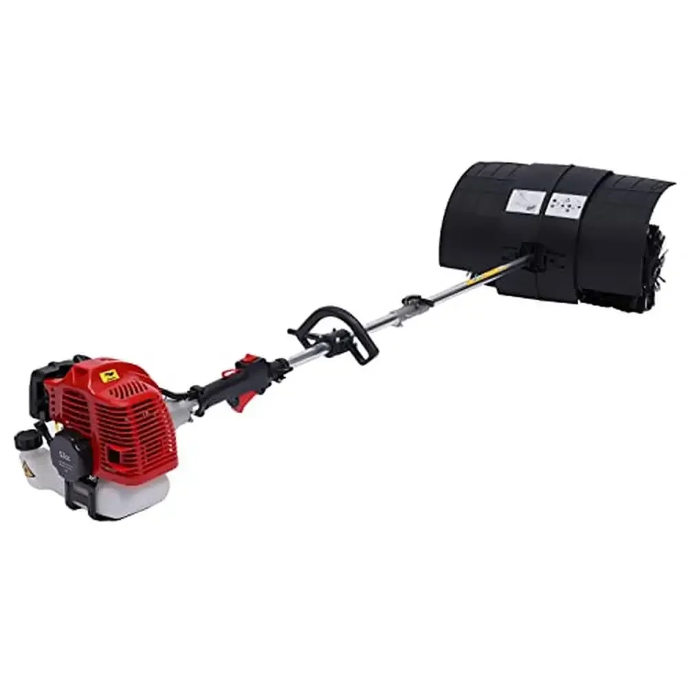 Gas Powered Walk Behind Sweeper Broom Artificial Turf Cleaning 2.3HP 2 Stroke 52cc Handheld Air Cooled EPA Snow Sweeper Kit