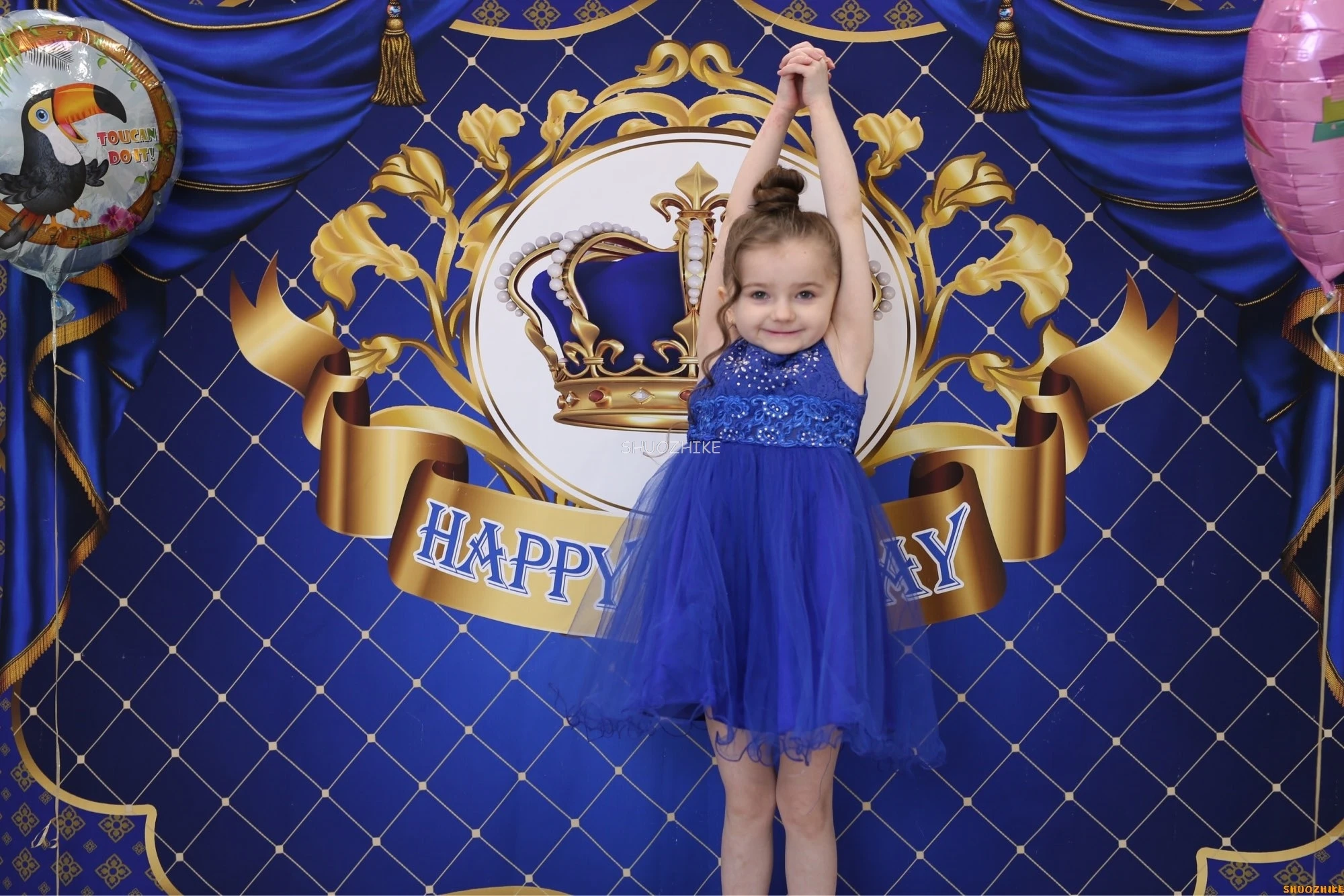 الوردي الأزرق الذهبي الستار الوليد استحمام الطفل التصوير خلفية صبي فتاة الأميرة الأمير عيد ميلاد مخصص التصوير الخلفيات