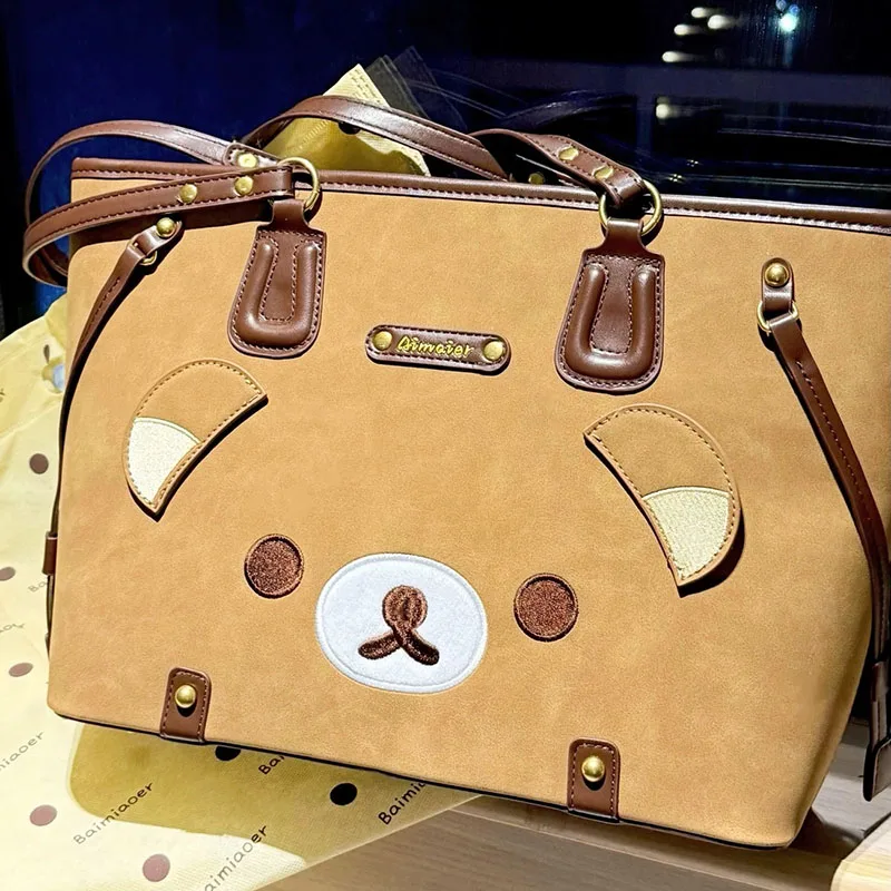 

Viamin Rilakkuma Tote Bag Korean Style Cartoon Niche Design Large Capacity Casual Versatile Shoulder Handbag Backpack For Women