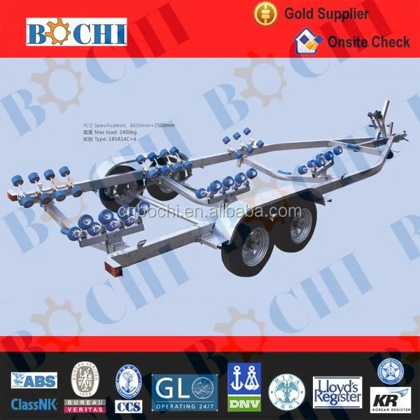 2.5 T Load Dual Axles Galvanized Boat Transport Trailer