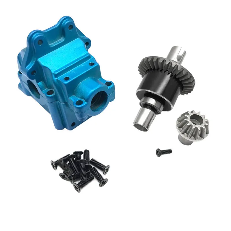 Coperchio del cambio di aggiornamento in metallo + differenziale per WLtoys 1/14 144010 144001 144002 1/12 124016 124017 124018 124019 ricambi auto RC